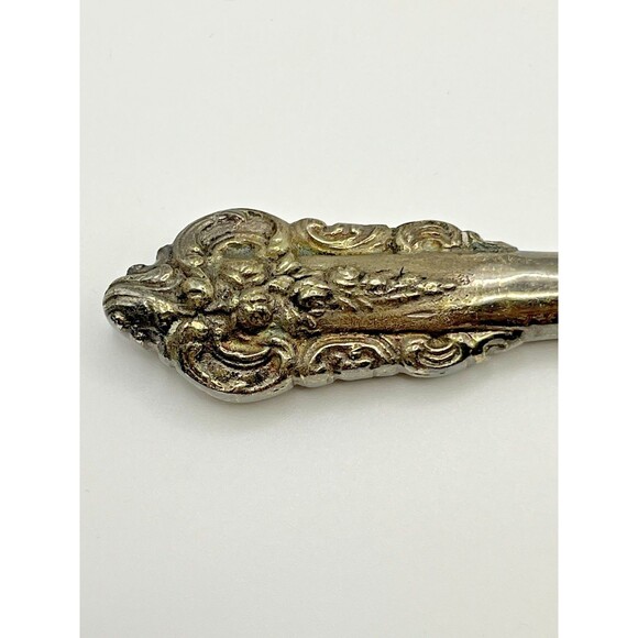 Vintage Extra Large Fish Fork Silver Plated Pierced Ornate Meat Fork 2432 - Picture 5 of 5